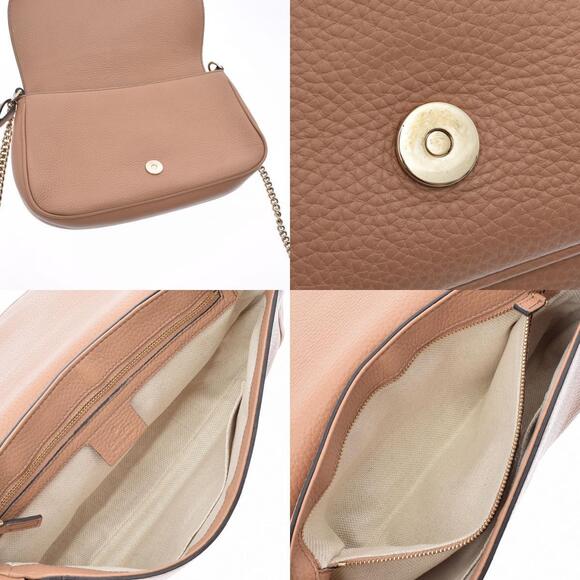 Gucci Crocodile Beige Bag Soho Leather Interlocking Chain Tan Shoulder